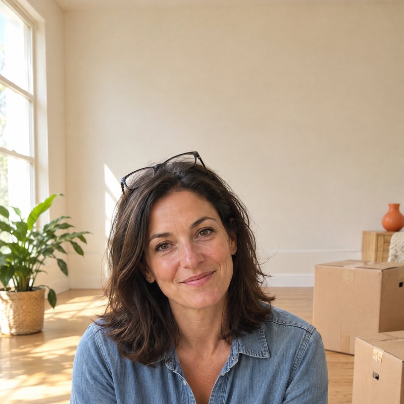 Creator packing boxes while checking phone